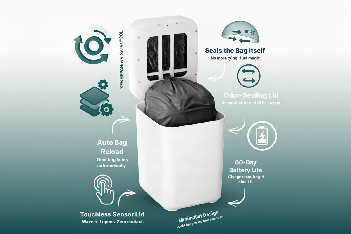 XENHERA Nova Series™ Automatic Smart Trash Can – 20L