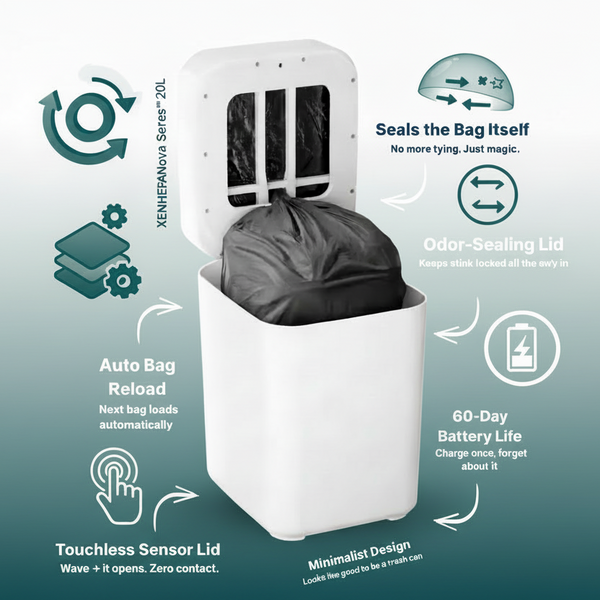 XENHERA Nova Series™ Automatic Smart Trash Can – 20L
